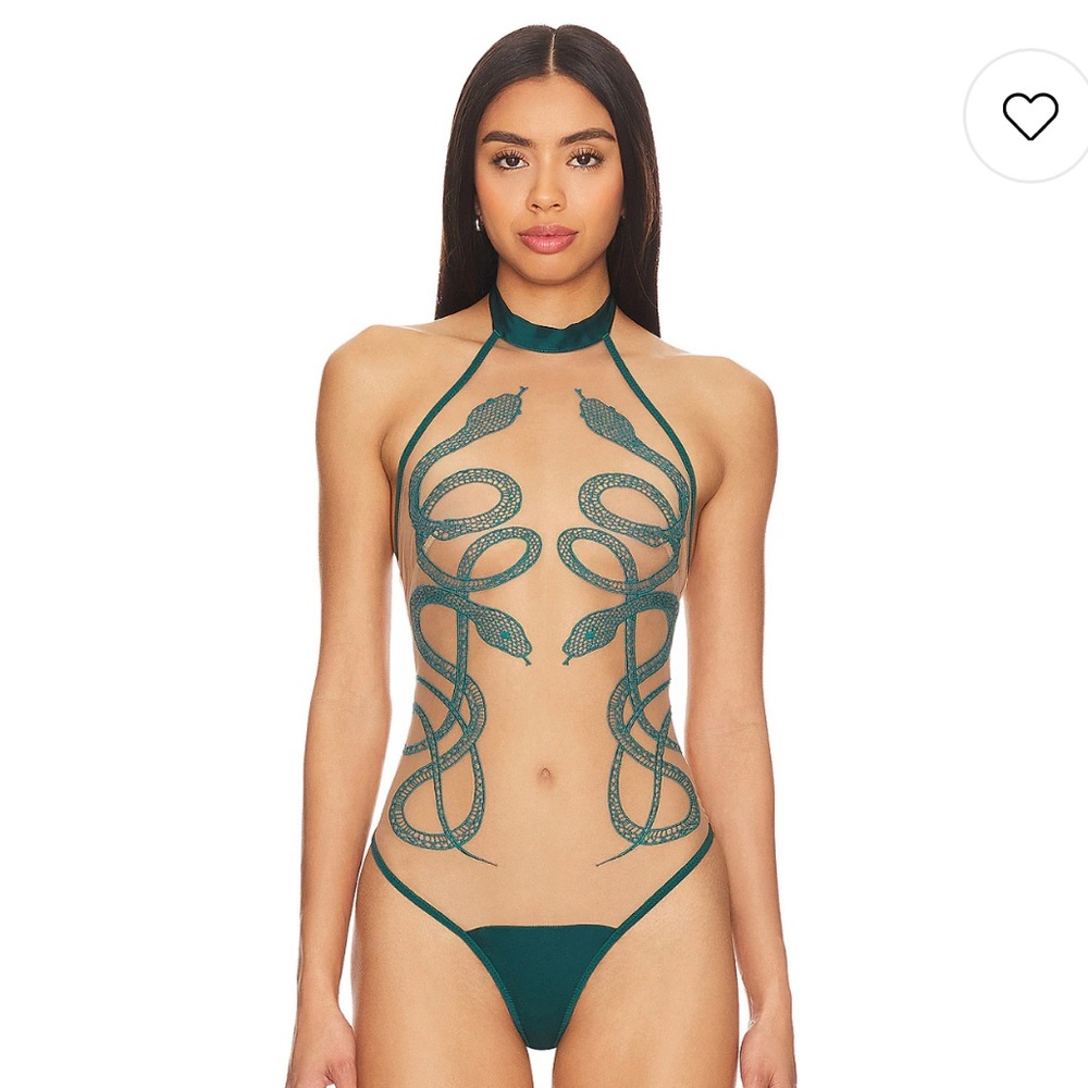 Black Snake Print Bodysuit